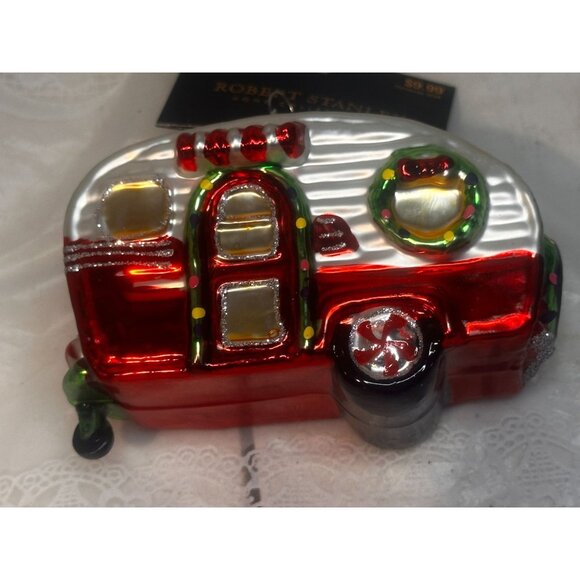 Retro-Inspired Camper Glass Christmas Ornament Festive Details Holiday New Gift - Picture 4 of 4